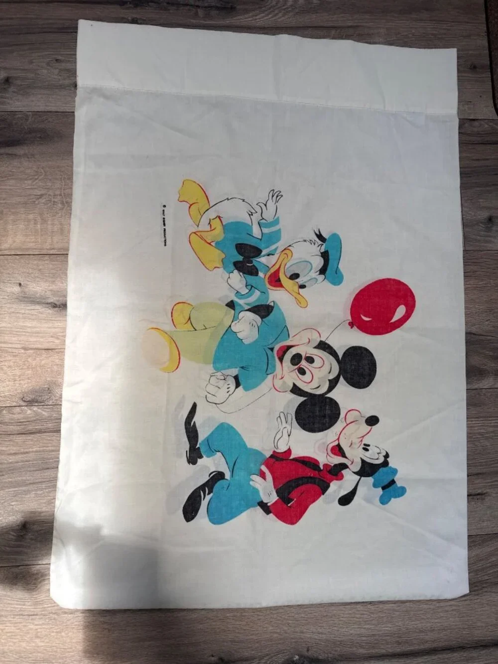 Vintage Disney Pillowcase Featuring Mickey Mouse Donald Duck & Goofy 100% Cotton